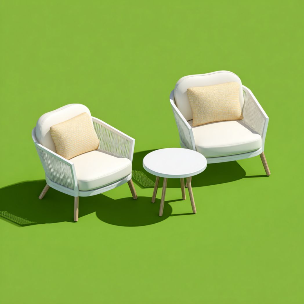 Fotel ogrodowy z poduszkami do użytku na tarasie z tworzywa sztucznego - 60 x 60 x 75