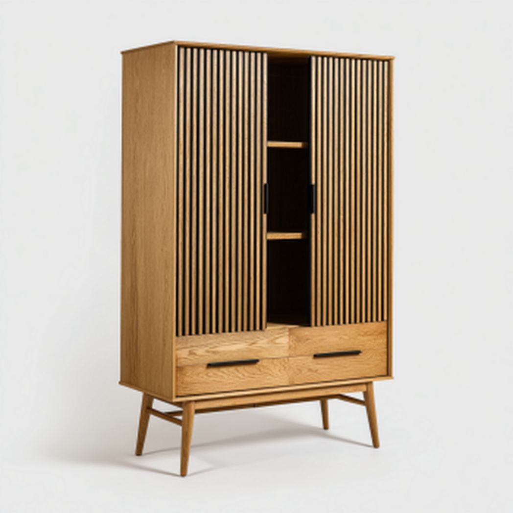 Szafka z drewna dębowego do przechowywania w jadalni - 90 x 40 x 180