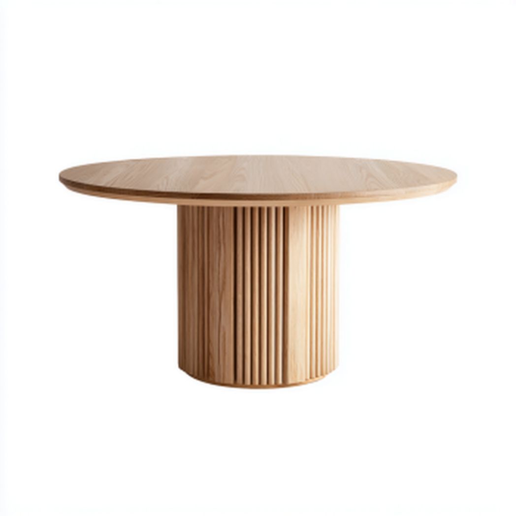 Stół okrągły do jadalni z drewna liściastego - 80 x 80 x 75